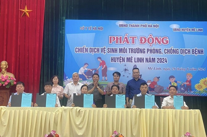 Huyện Mê Linh: Phát động chiến dịch tổng vệ sinh môi trường phòng chống dịch bệnh